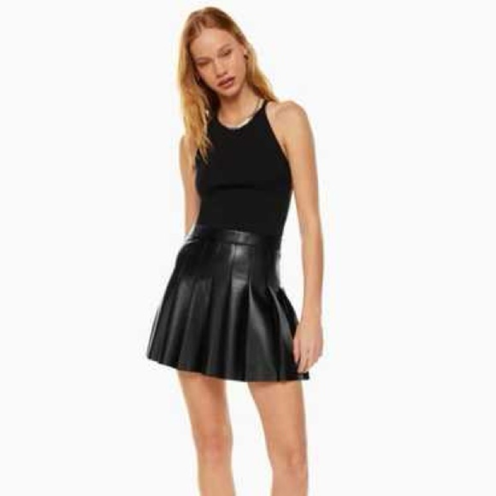 ARITZIA Sunday Best Black Vegan Leather Skirt